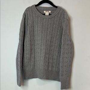 Cherokee Kids Classic Gray Cable‎ Knit Crewneck Sweater Boys Size Medium